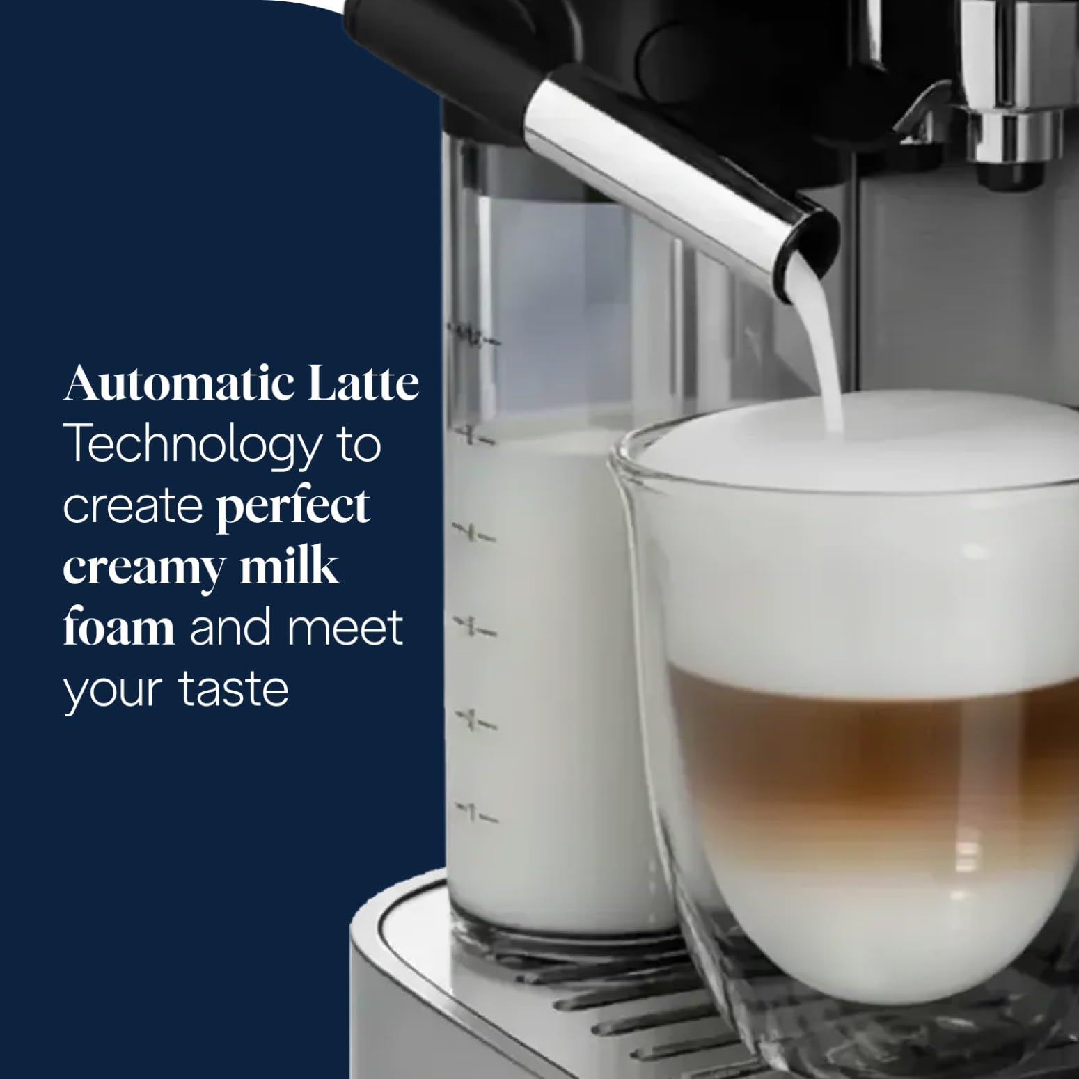 De’Longhi Magnifica Evo Next - Perfetto Automatic Coffee Machine with LatteCrema Automatic Milk Frothing, 13 One-Touch Drinks, Colour Touch Display, Silver Black (ECAM310.80.SB)