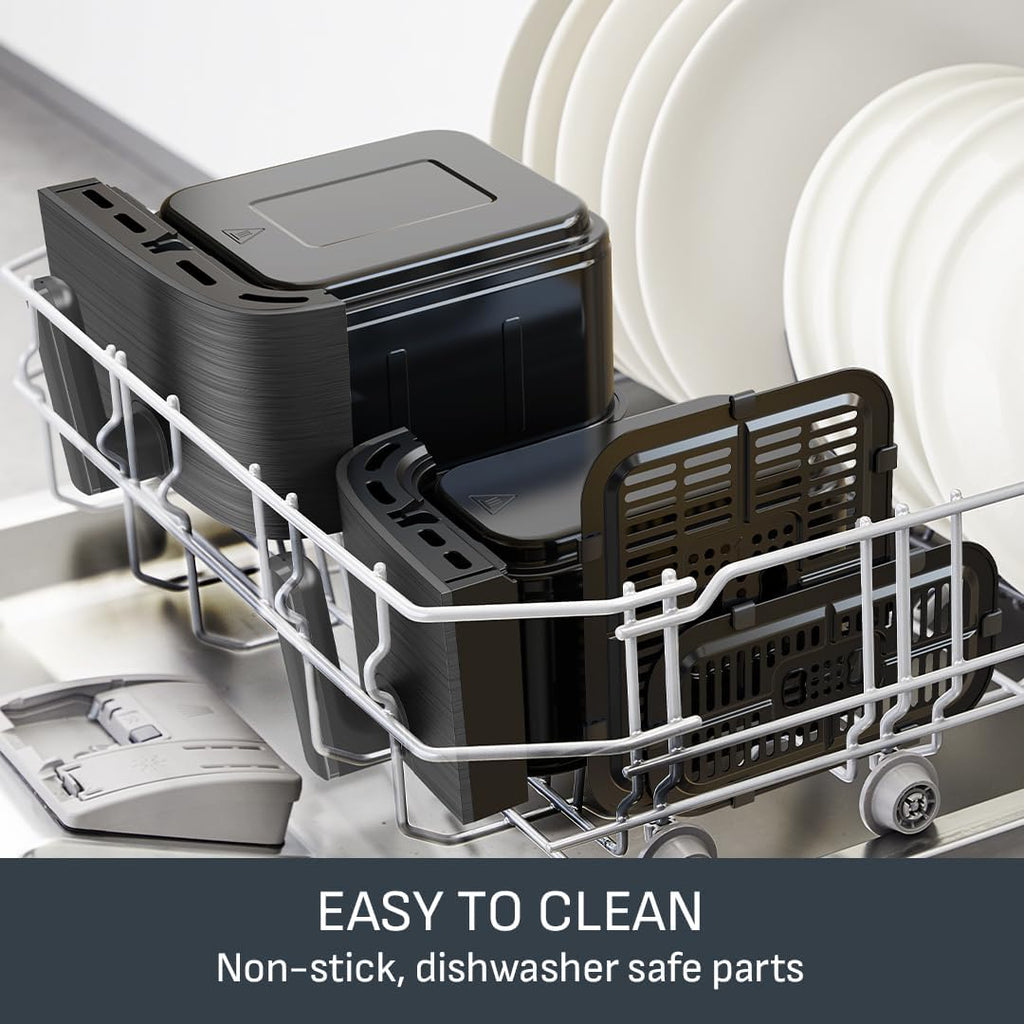 Tefal Easy Fry Dual Zone Air Fryer EY901HG0 8.3L – 2 Drawers, 8-in-1, Extra Crisp, Coal Grey