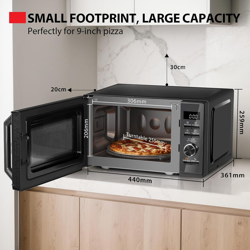 Toshiba 20L Microwave Oven MW3-AG20PF(MB) – 800W Microwave, 1000W Grill, Digital, Black Mirror Finish