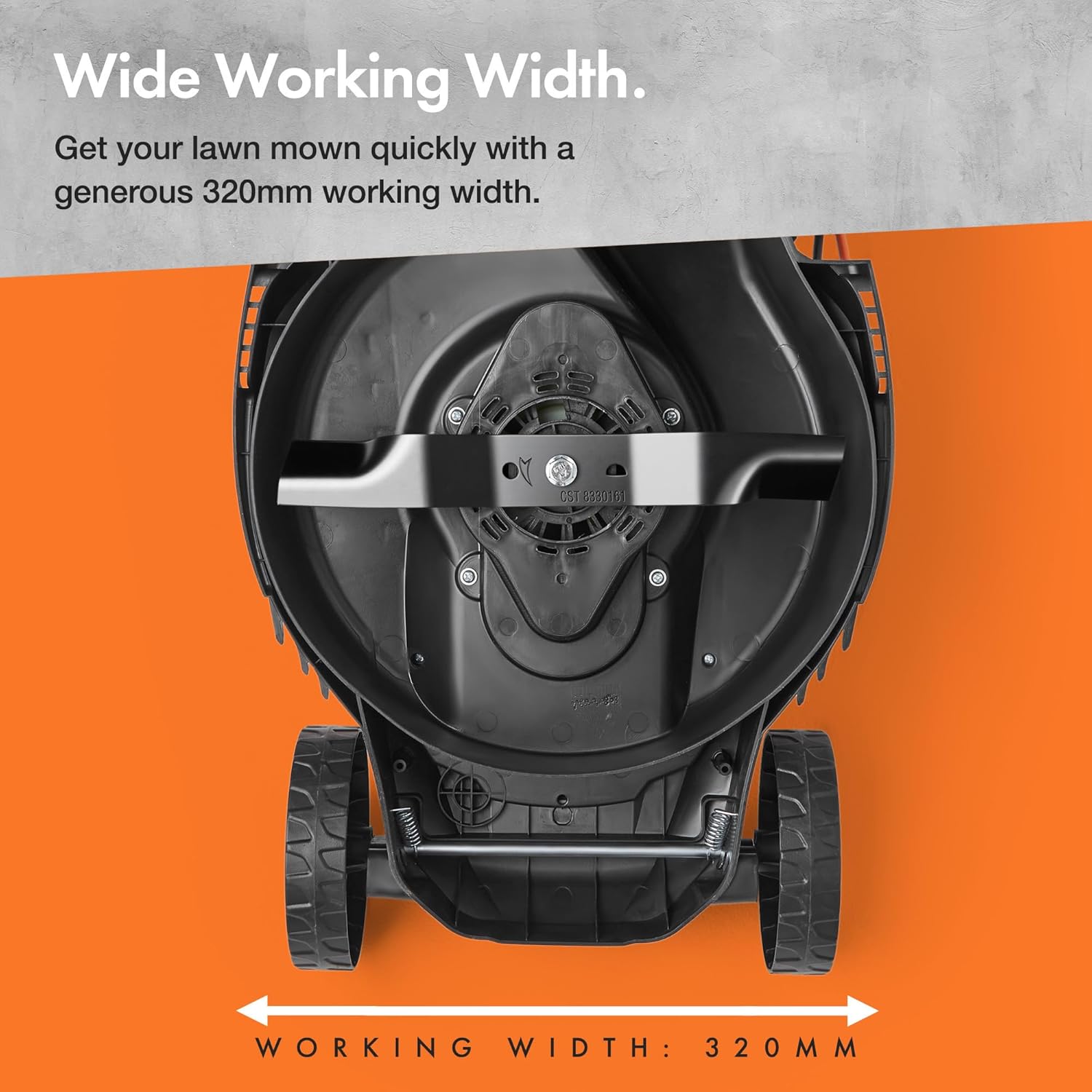 VonHaus Lawnmower 1200W – Electric Corded Lawn Mower for all Types of Grass – 30L Collection Bag, 320mm Working Width, 10m Cable, Foldable Height Adjustable Handlebar, 3 Depth Settings, Carry Handle