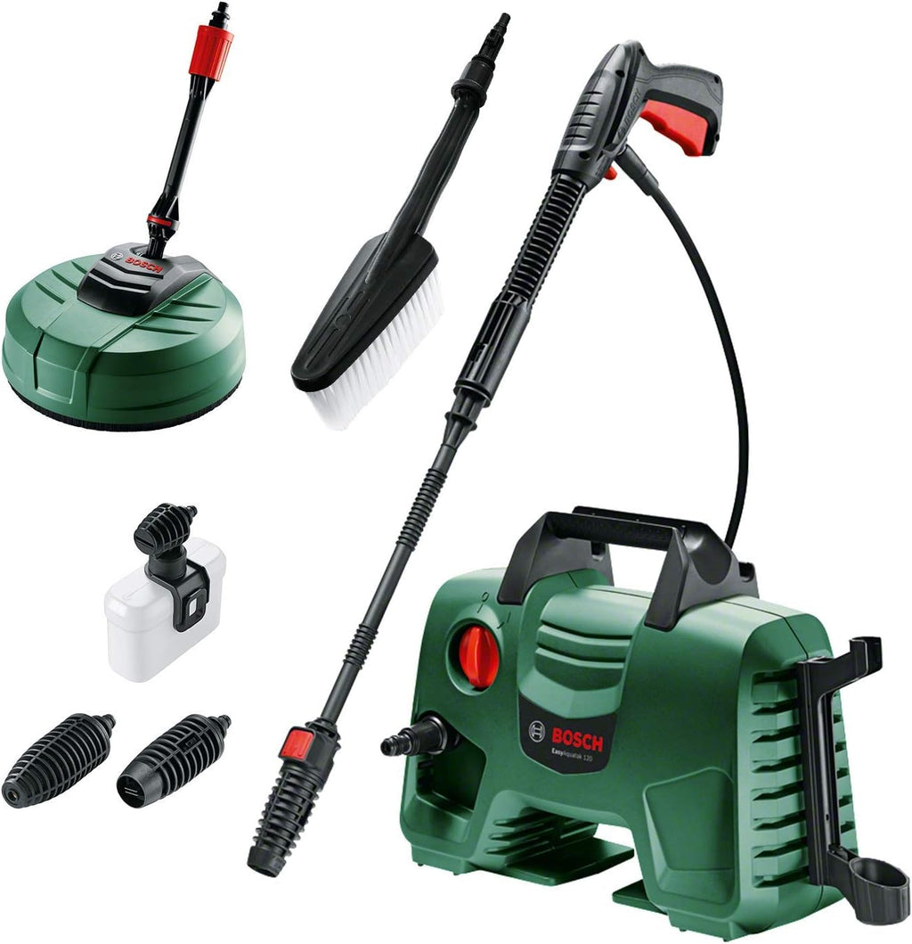 Bosch EasyAquatak 120 Pressure Washer 1500W – 120 Bar, 350 l/h, Home & Car Kit Included