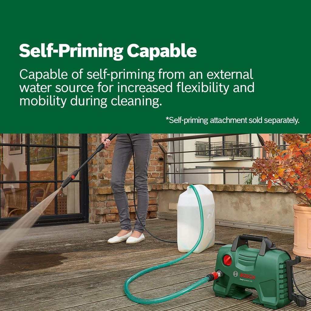 Bosch EasyAquatak 120 Pressure Washer 1500W – 120 Bar, 350 l/h, Home & Car Kit Included