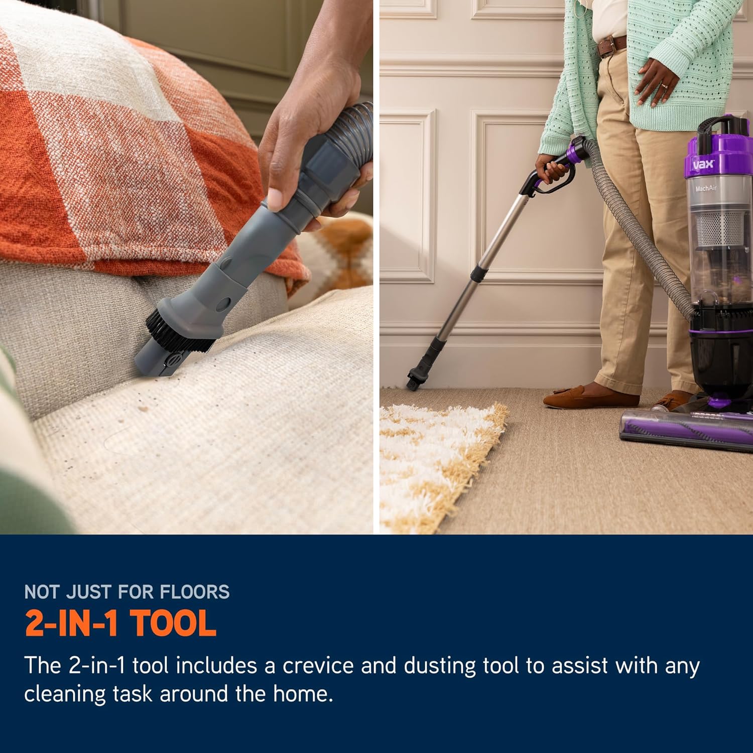Vax Mach Air Corded Upright Bagless Vacuum Cleaner, Lightweight, Handheld Tool Attachments for Hair, Car, Upholstery, Bed, Mattress, Home cleaning, 820W, 4.9kg, Purple, UCA1GEV1 [Energy Class A]