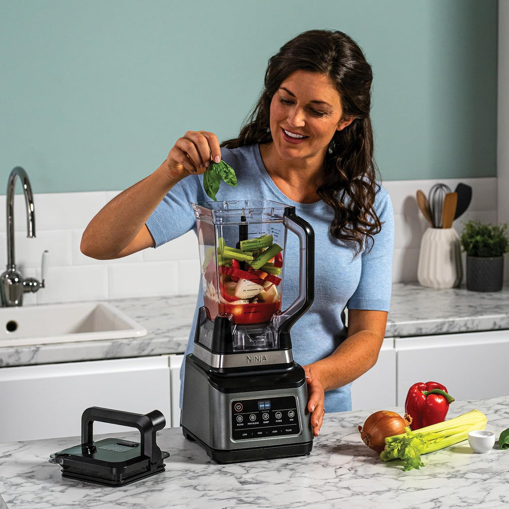 Ninja BN800UK 3-in-1 Food Processor & Blender 1200W – 2.1L Jug, 1.8L Bowl, Auto-iQ, Black