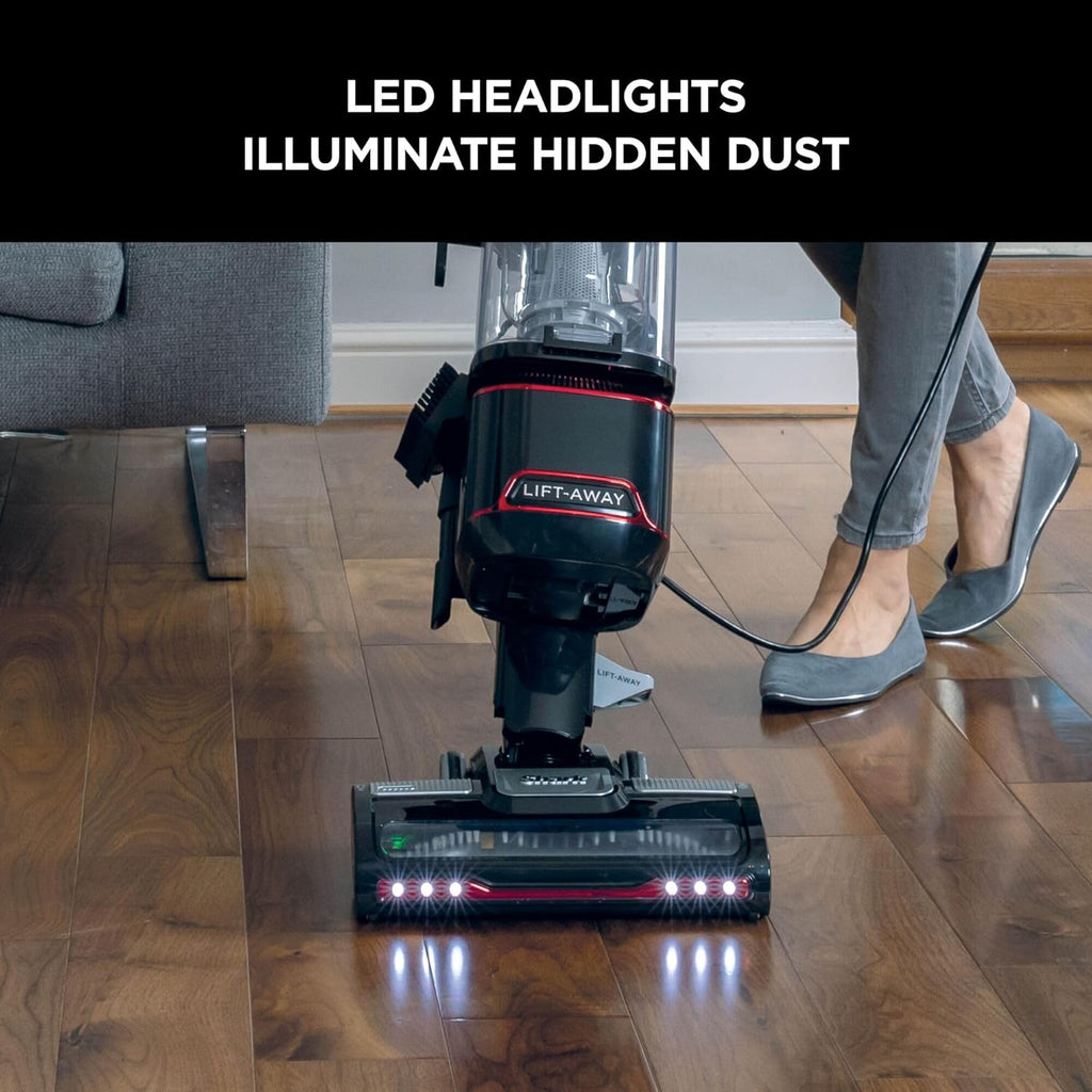 Shark Corded Upright Vacuum Cleaner 1.1L with Lift-Away Technology, Pet Model, LED Headlights, Anti-Allergen, 8m Cord, 750W, Pet, Crevice & Multi-Surface Tools, Red/Black, NV602UKT