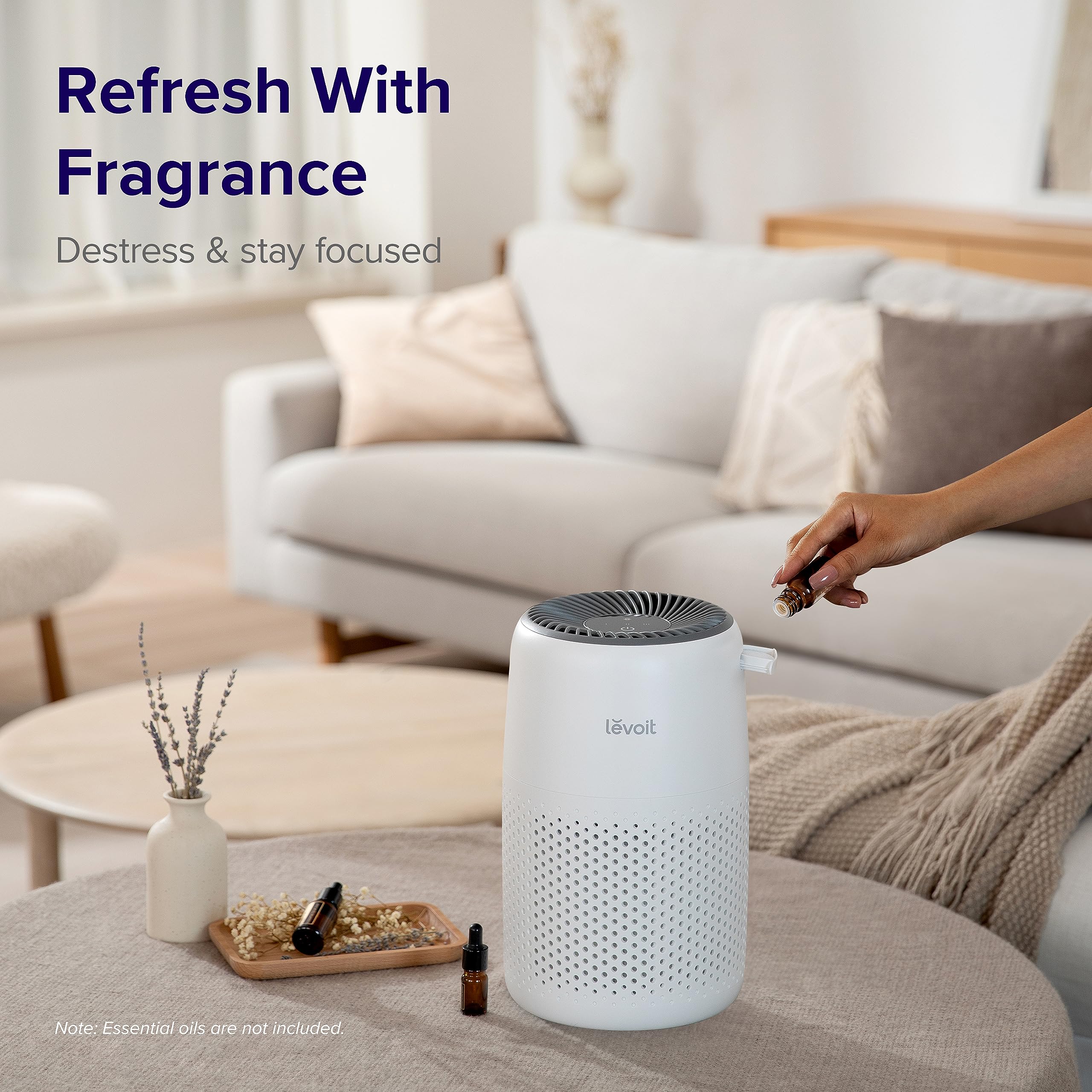 LEVOIT Air Purifier for Bedroom Home, Quiet HEPA Filter Cleaner with Fragrance Sponge & 3 Speed for Better Sleep, Air Frenshener, Allergies, Dust, Pet Dander, Odour, Smoke, Office, Desktop, Core Mini