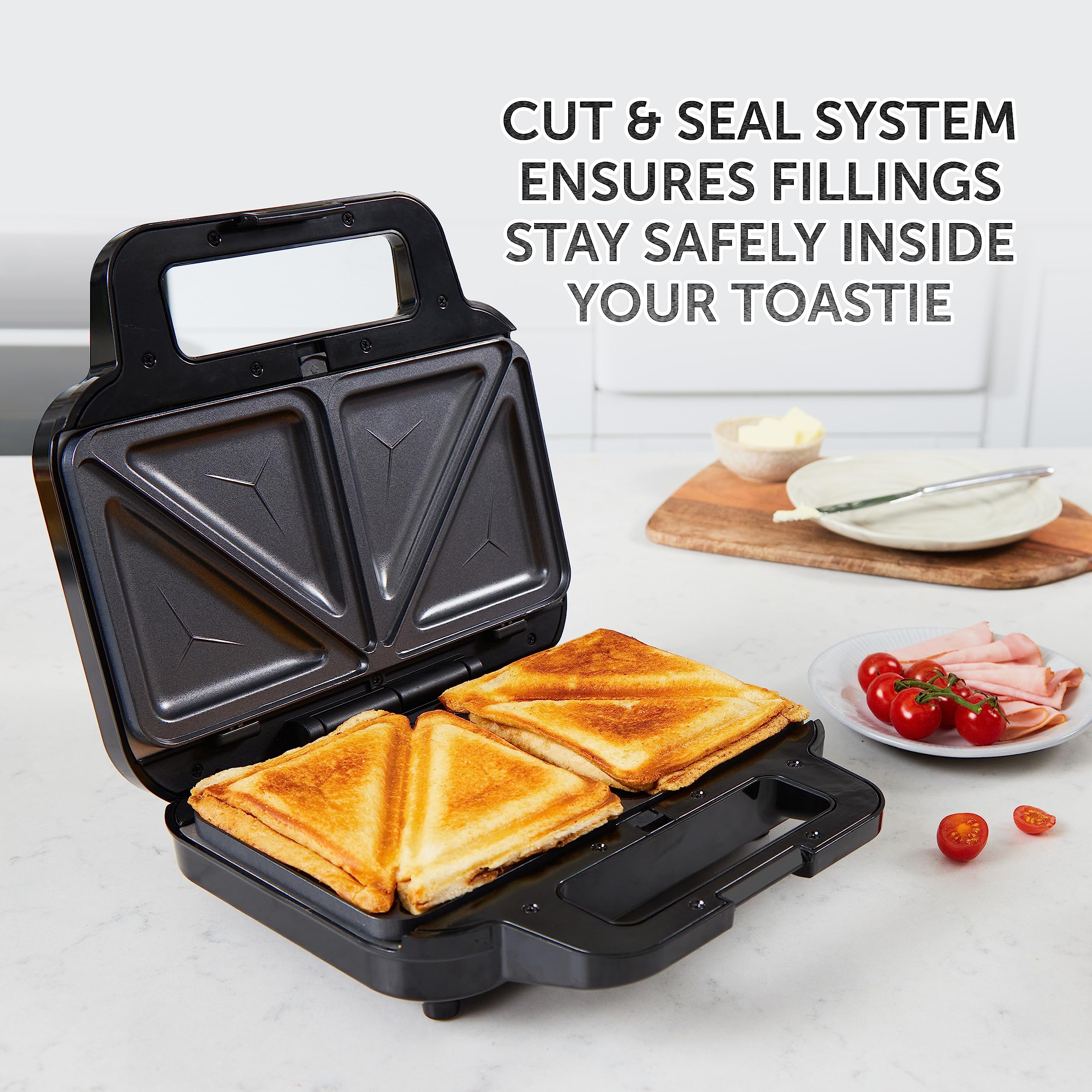 Breville 3-in-1 Ultimate Snack Maker | Deep Fill Toastie Maker, Waffle Maker & Panini Press | Removable Non-Stick Plates | Black & Stainless Steel [VST098] | UK Plug